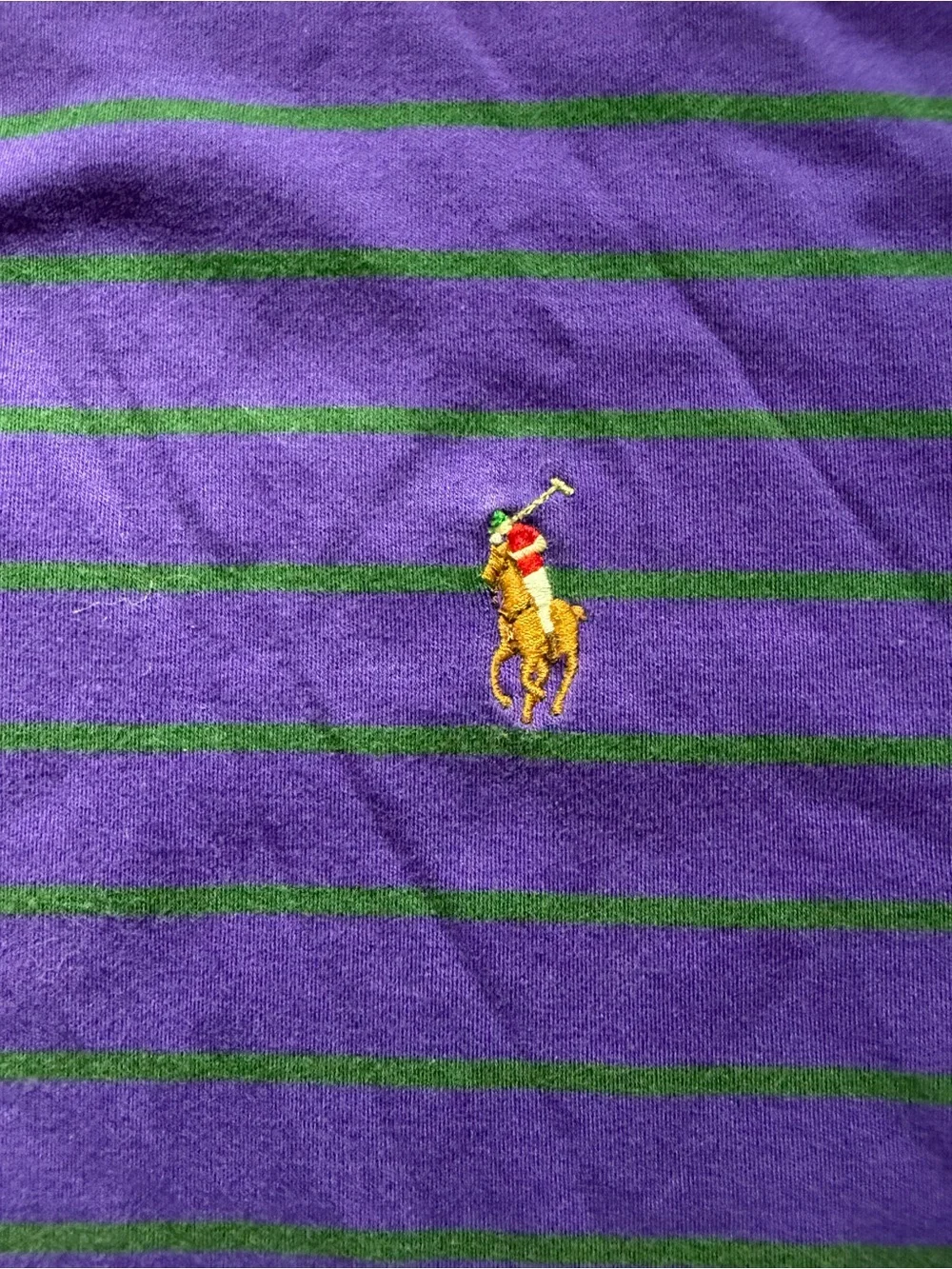 Ralph Lauren Purple Polo with Green Stripes